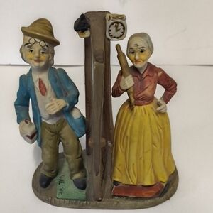 Vintage Bruno Merli God Bless Our Home Drunk Husband Angry Wife Figurine